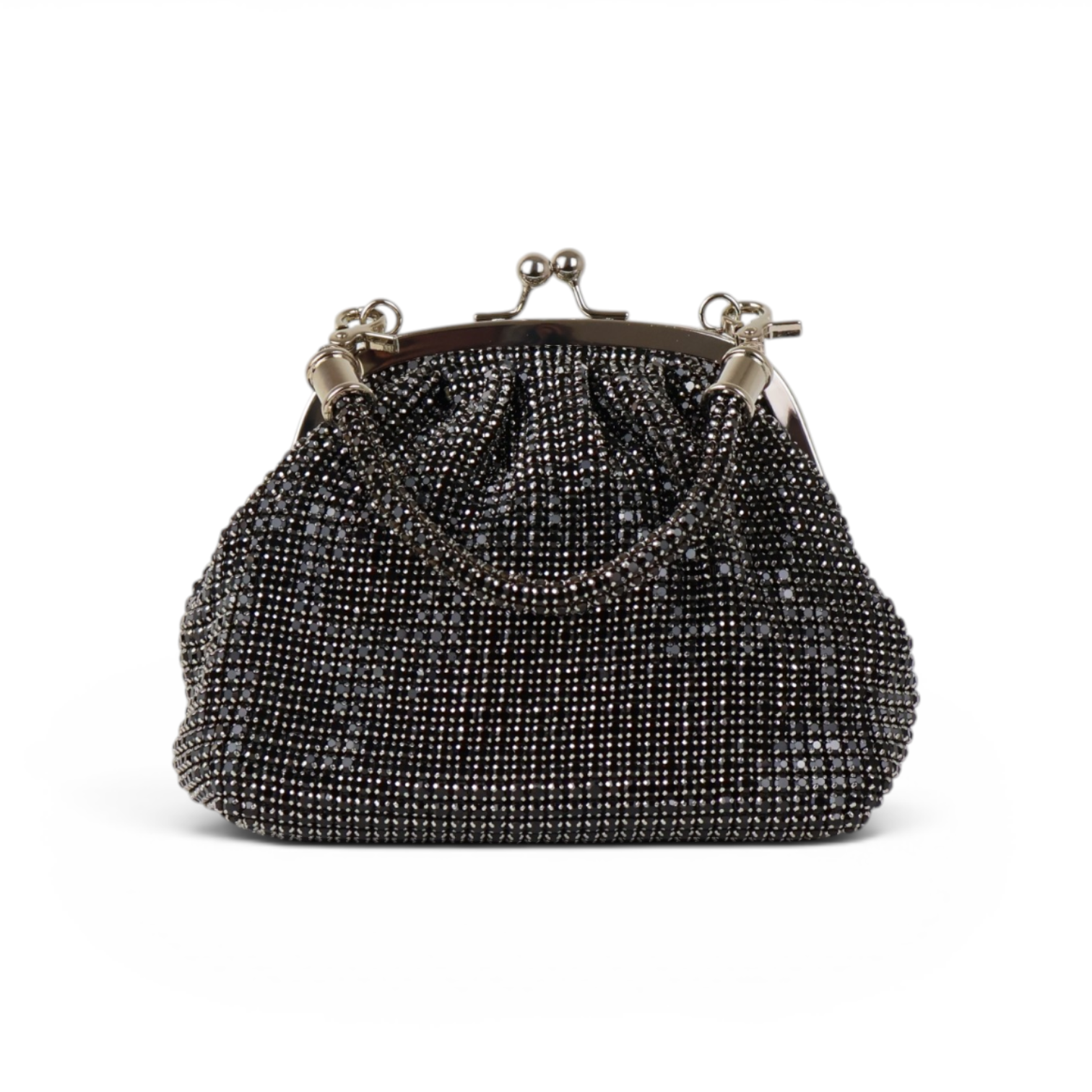 Bolsa de Festa Pouch Strass Preta