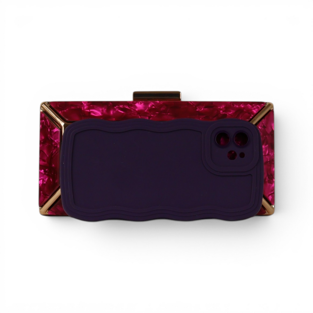 Bolsa de Festa Clutch Acrílico Fúcsia
