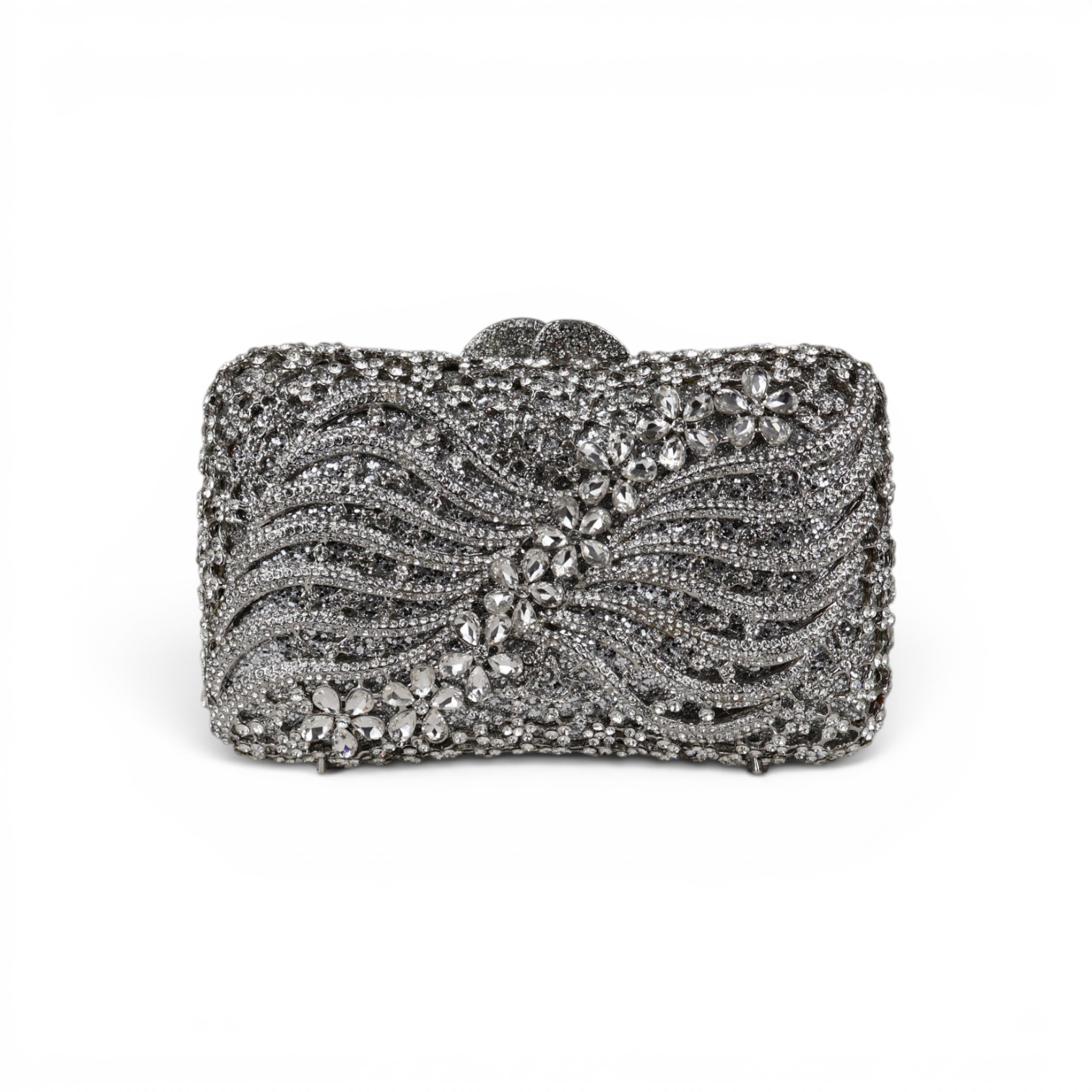 Bolsa Festa Clutch Pedraria Strass Prata
