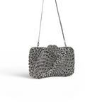 Bolsa Festa Clutch Pedraria Strass Prata