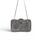 Bolsa Festa Clutch Pedraria Strass Prata