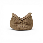 Bolsa de Festa Pouch Palha Bege Escuro