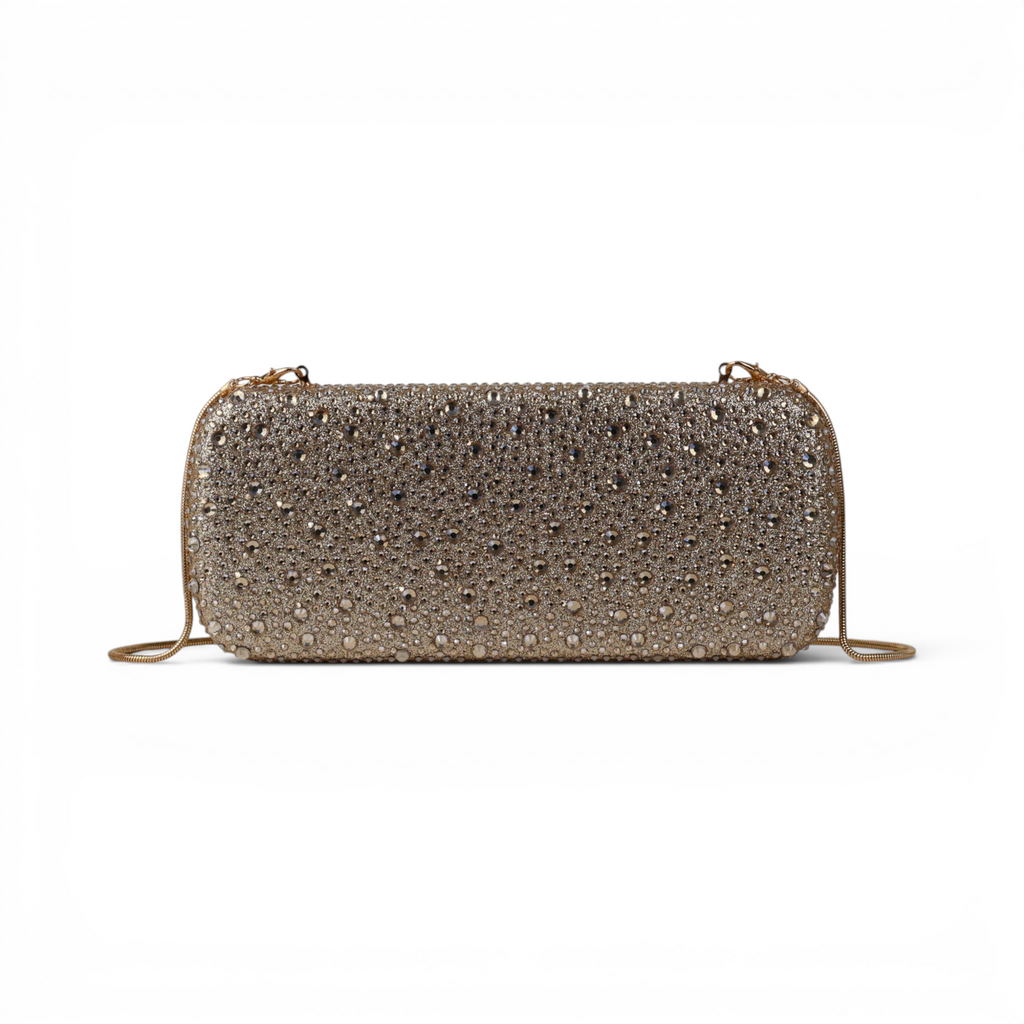Bolsa Clutch Festa Pedraria Dourada