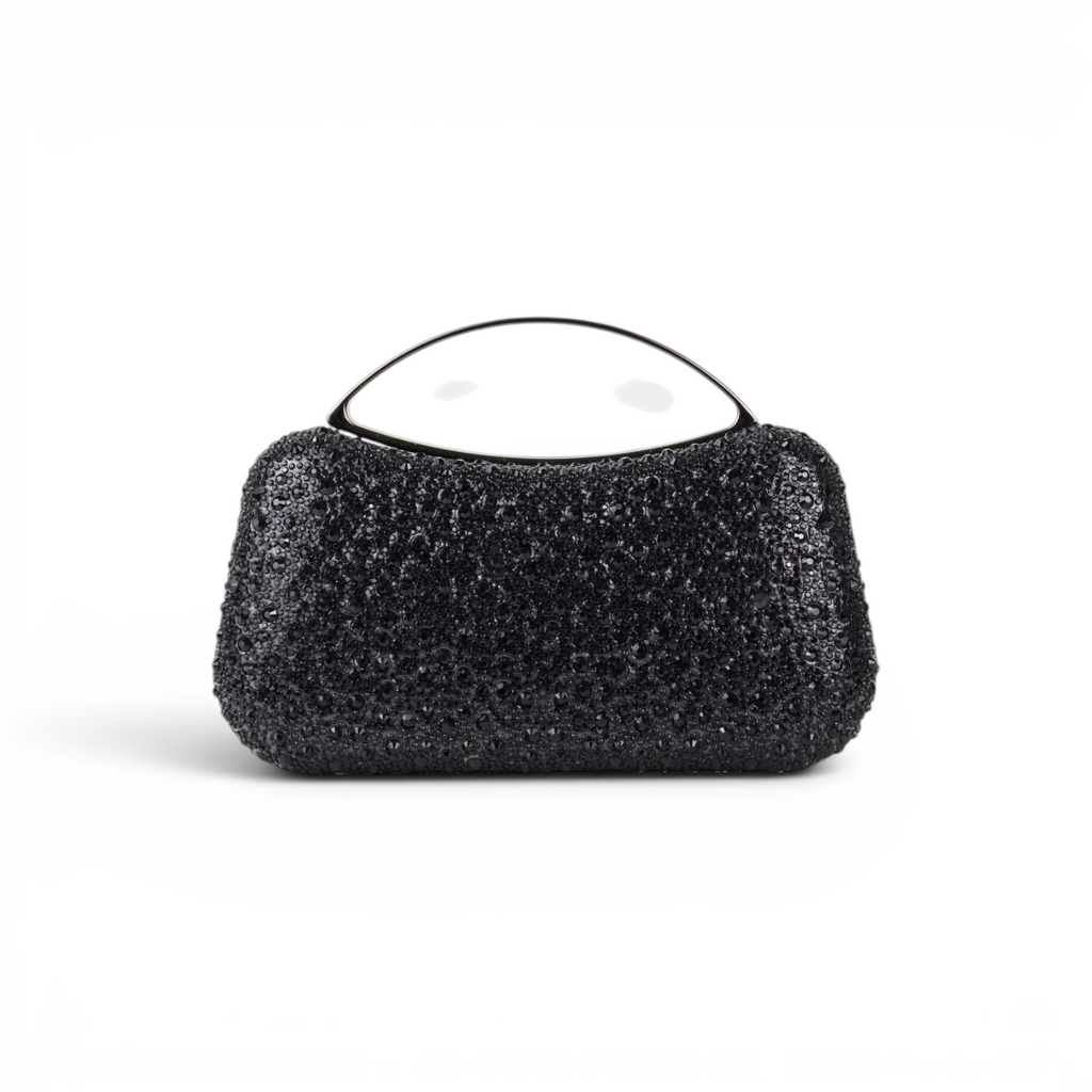 Bolsa de Mão Top Handle Strass Preta