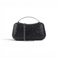 Bolsa de Mão Top Handle Strass Preta