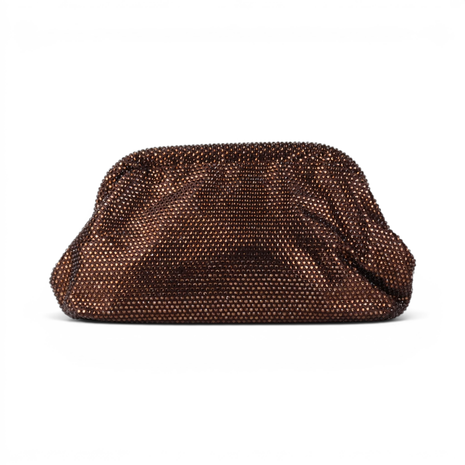 Bolsa Pouch Strass Marrom