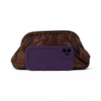 Bolsa Pouch Strass Marrom