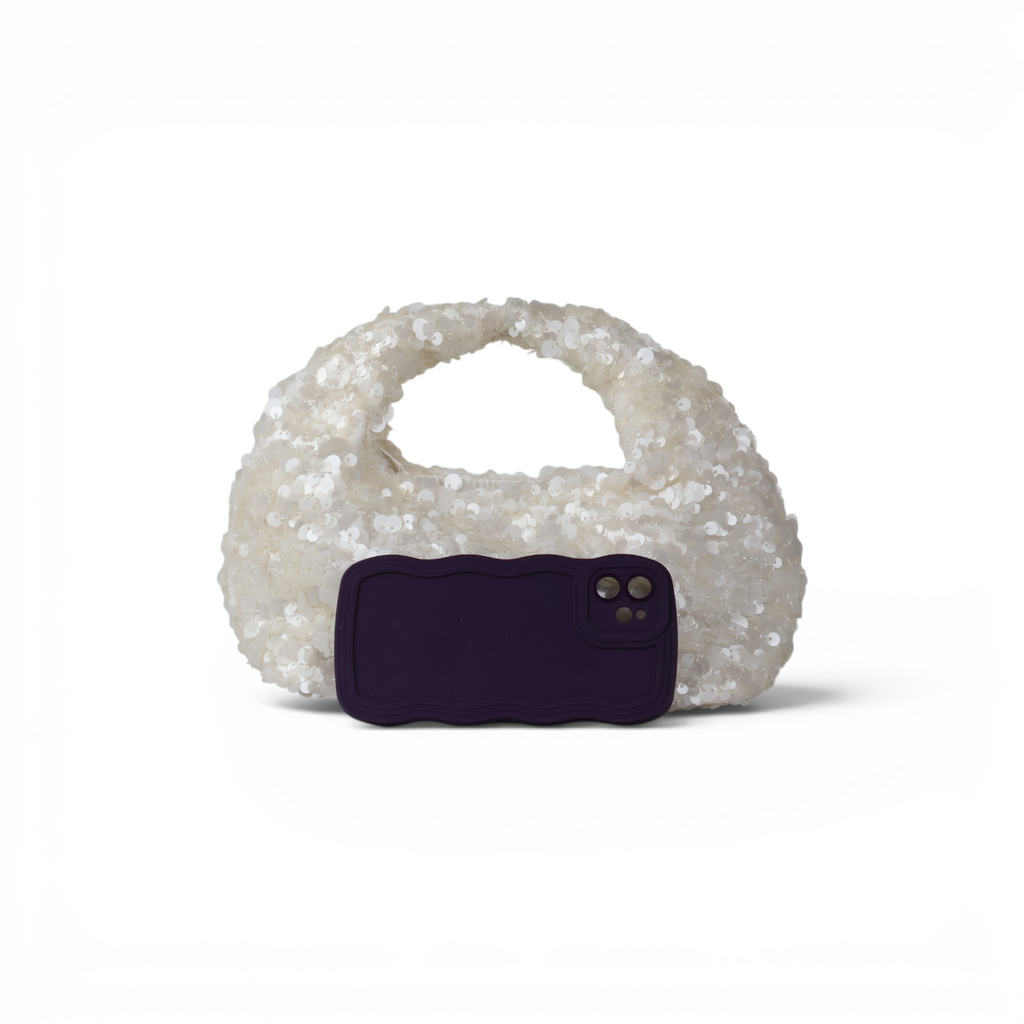 Bolsa Pouch Festa Lantejoula Off White