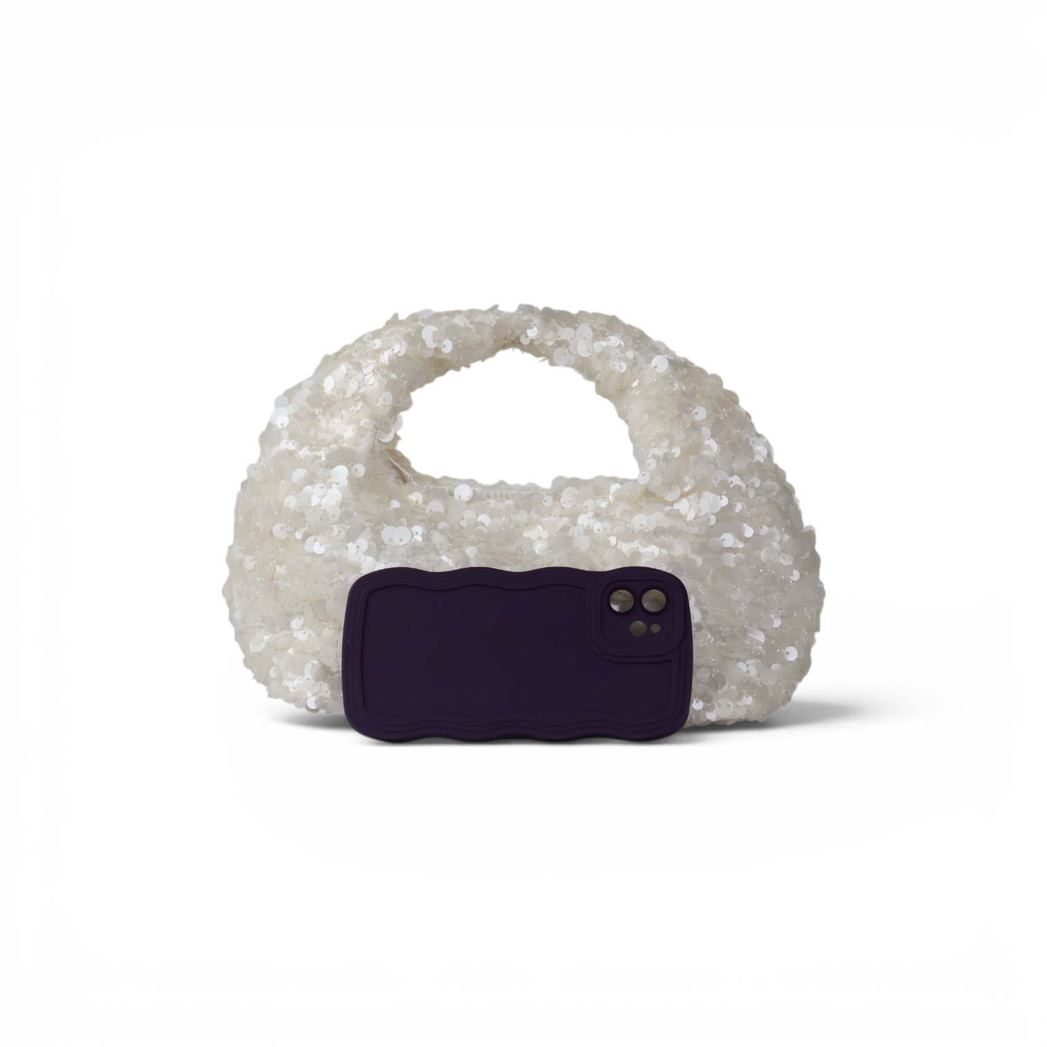 Bolsa Pouch Festa Lantejoula Off White