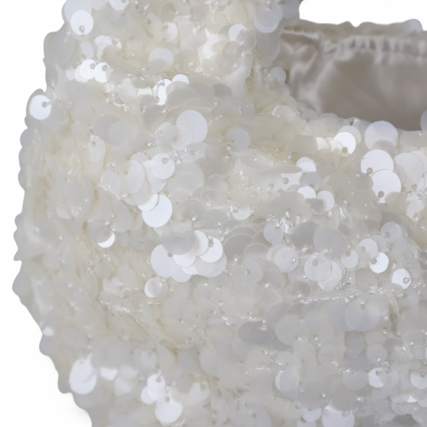 Bolsa Pouch Festa Lantejoula Off White