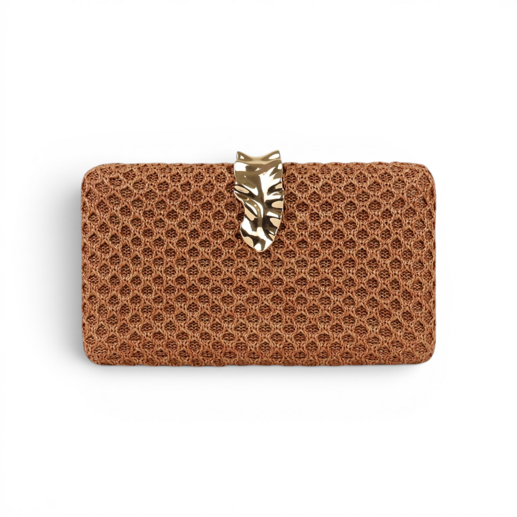Bolsa Clutch Festa Palha Marrom