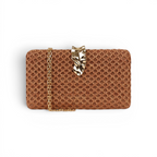 Bolsa Clutch Festa Palha Marrom