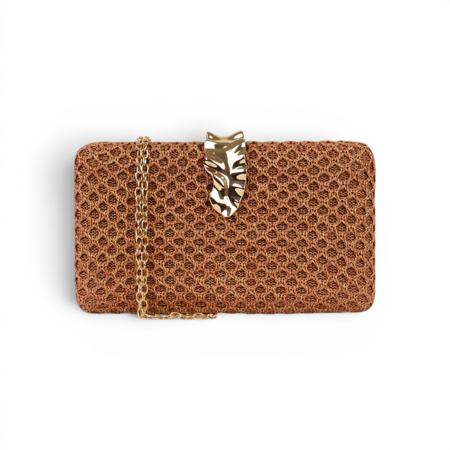 Bolsa Clutch Festa Palha Marrom