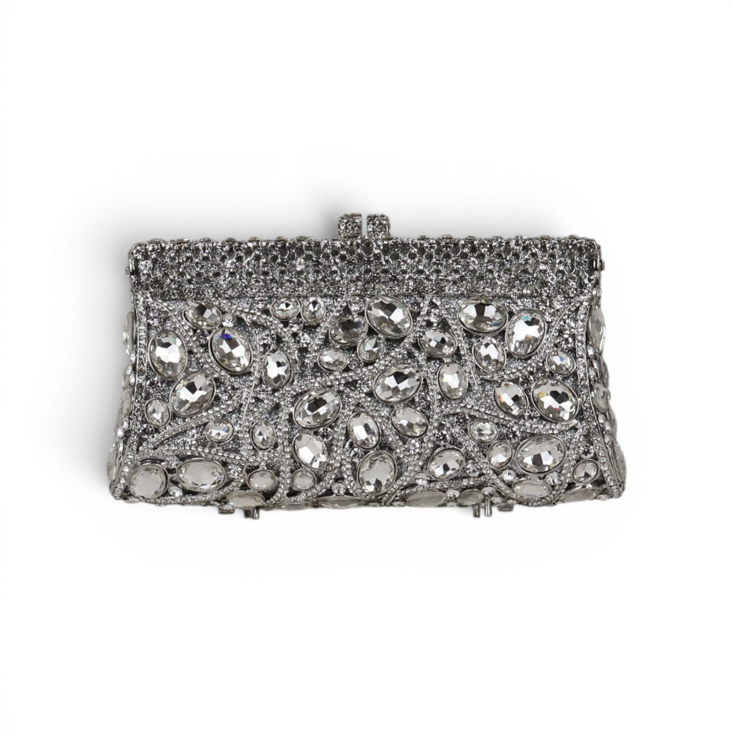 Bolsa Festa Clutch Pedraria Strass Prata