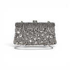 Bolsa Festa Clutch Pedraria Strass Prata