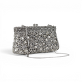 Bolsa Festa Clutch Pedraria Strass Prata