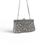 Bolsa Festa Clutch Pedraria Strass Prata