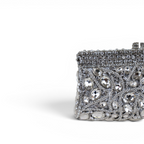 Bolsa Festa Clutch Pedraria Strass Prata