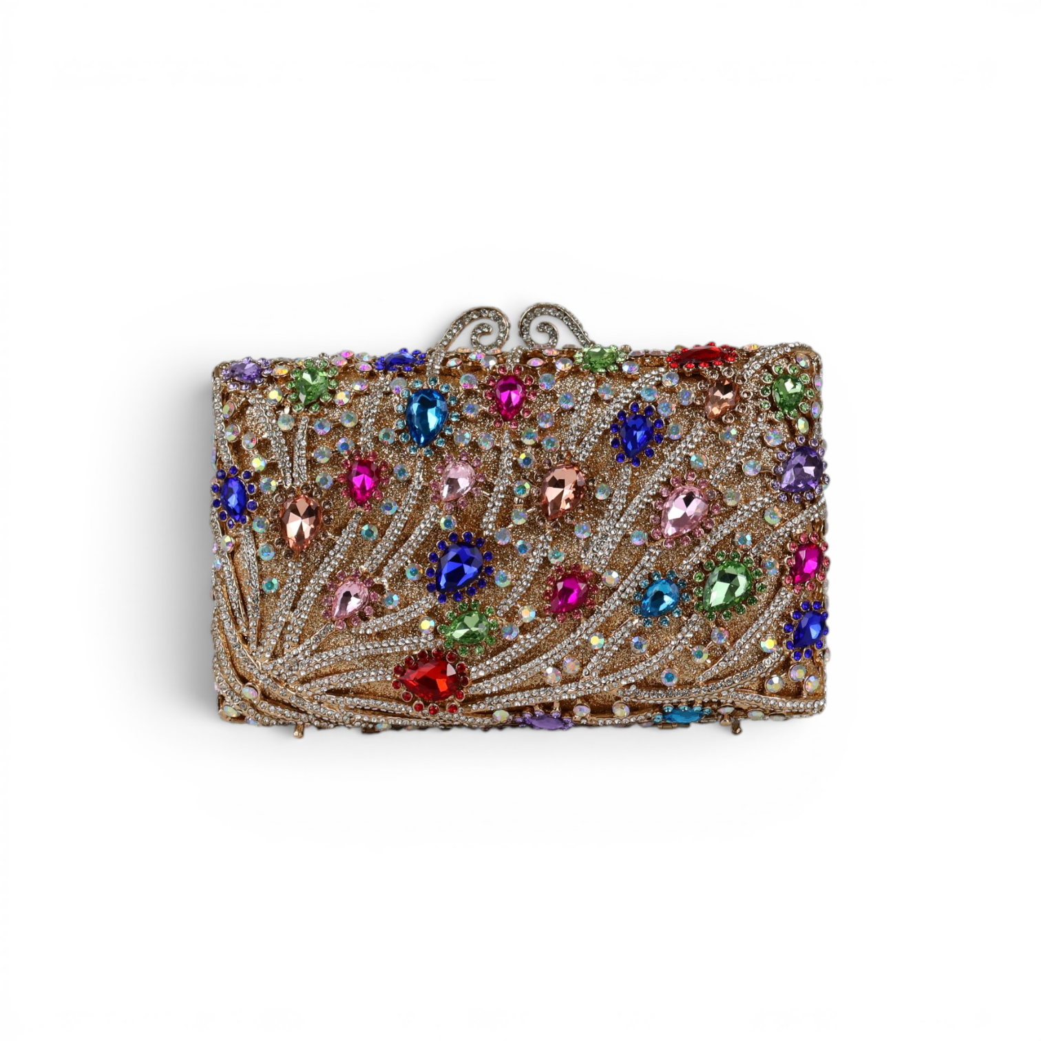 Bolsa Festa Clutch Pedraria Strass Colorida