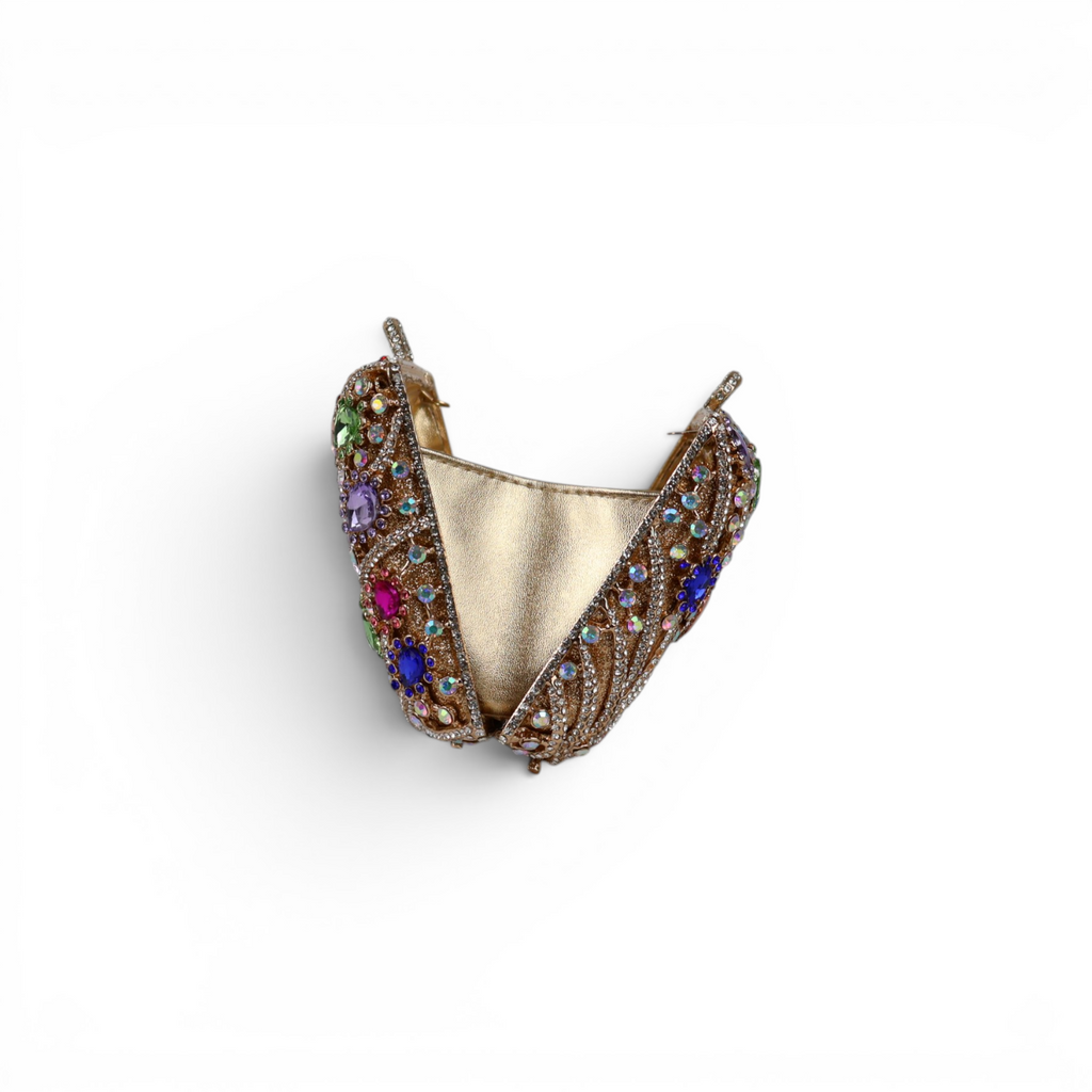 Bolsa Festa Clutch Pedraria Strass Colorida