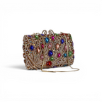 Bolsa Festa Clutch Pedraria Strass Colorida