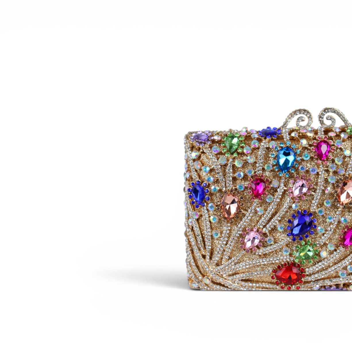 Bolsa Festa Clutch Pedraria Strass Colorida