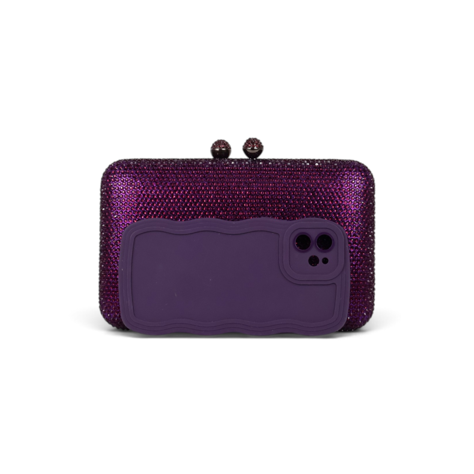 Bolsa de Festa Clutch Pedraria Roxa