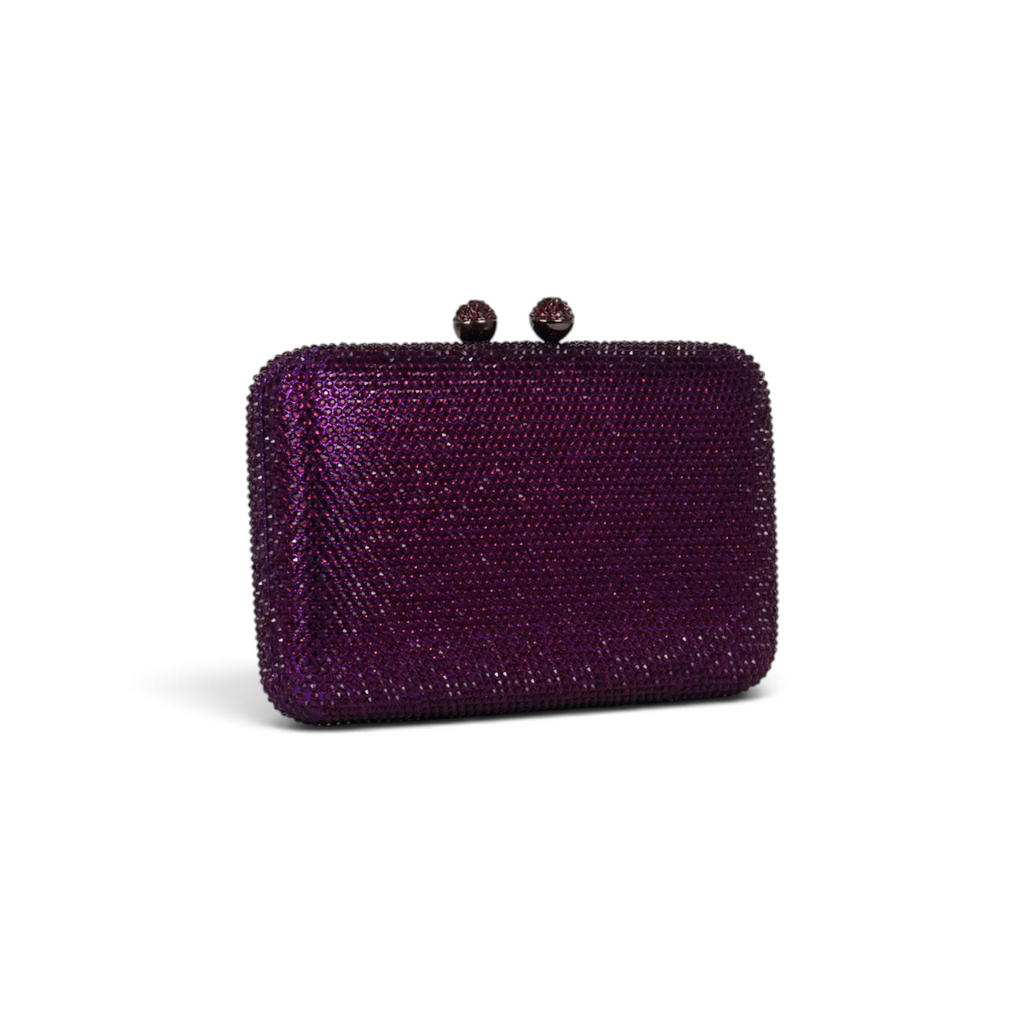 Bolsa de Festa Clutch Pedraria Roxa