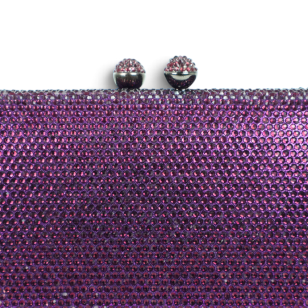 Bolsa de Festa Clutch Pedraria Roxa