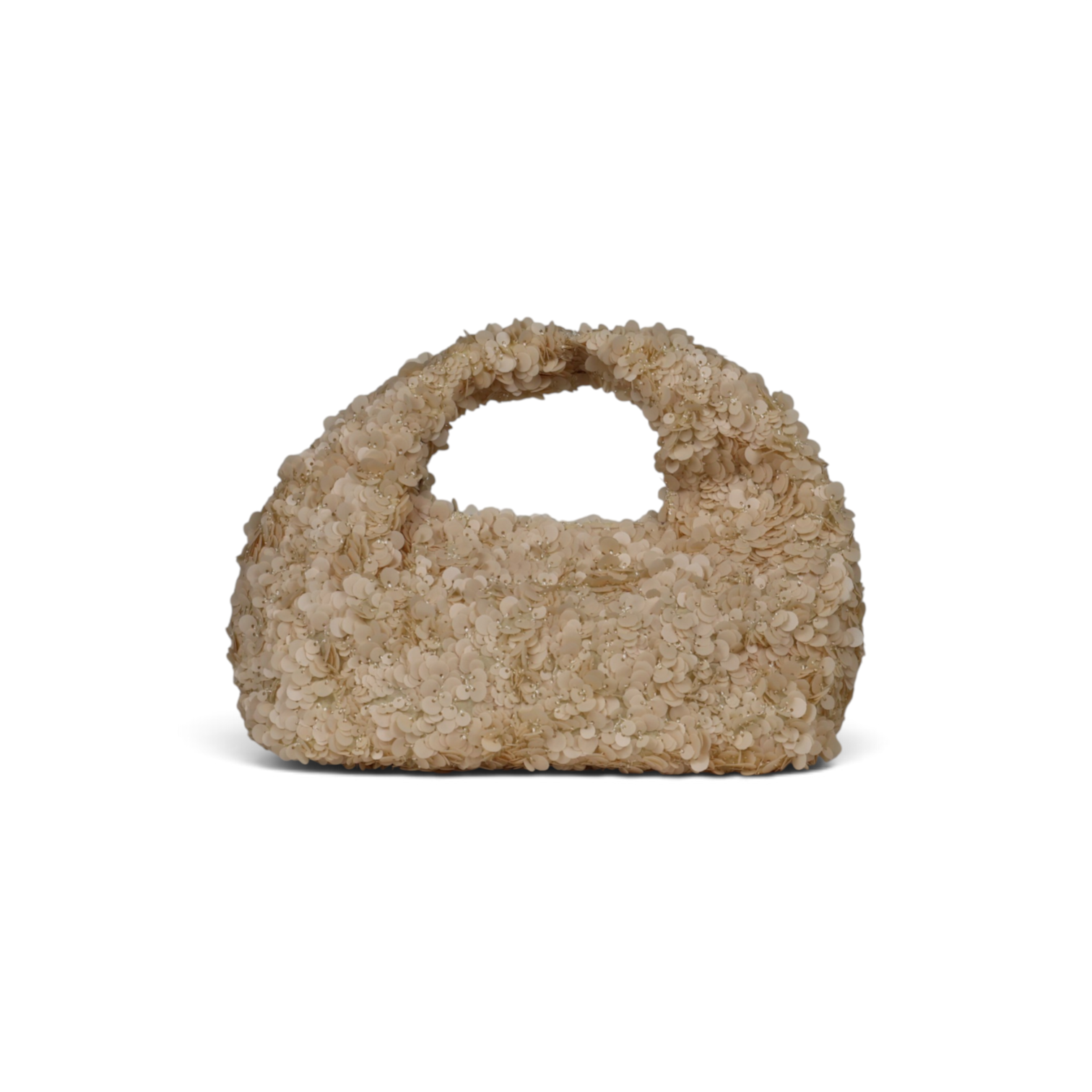 Bolsa Pouch Festa Lantejoula Bege