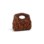 Bolsa Festa Clutch Pedraria Strass Laranja Marrom Âmbar