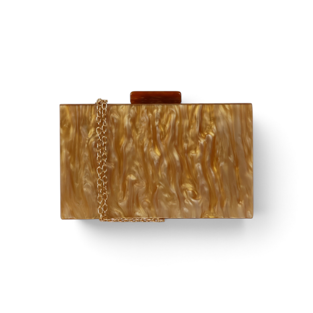 Bolsa Festa Clutch Acrílico Marrom Caramelo