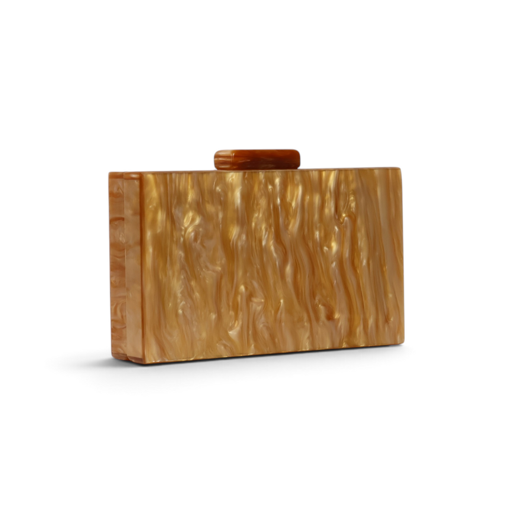 Bolsa Festa Clutch Acrílico Marrom Caramelo