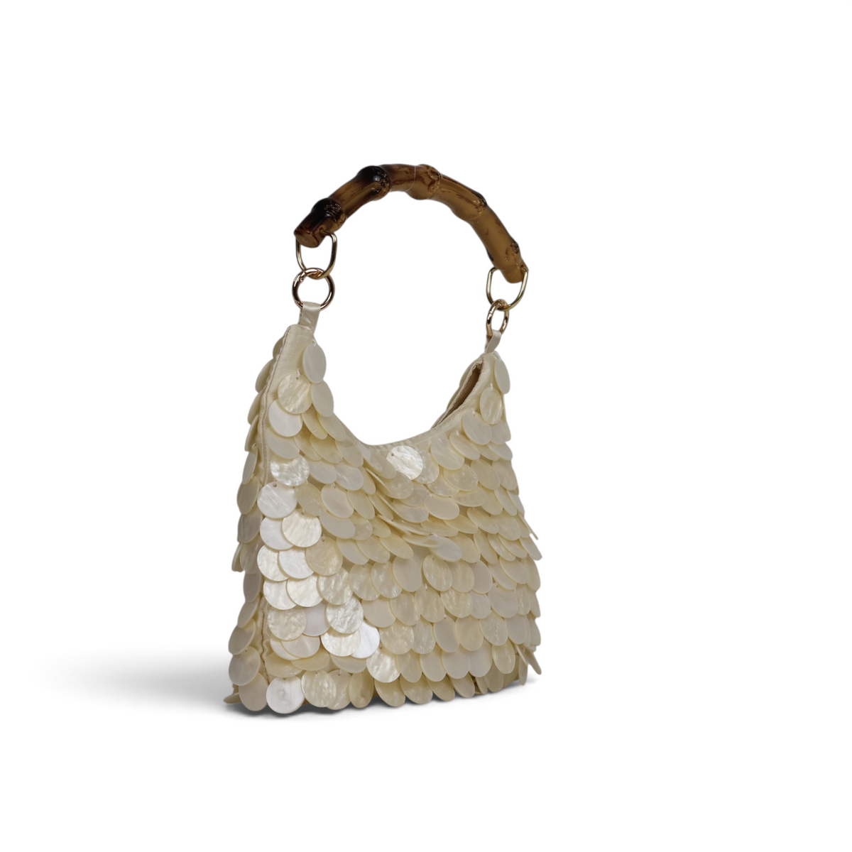 Bolsa Pouch Madreperola e Alça de bambu