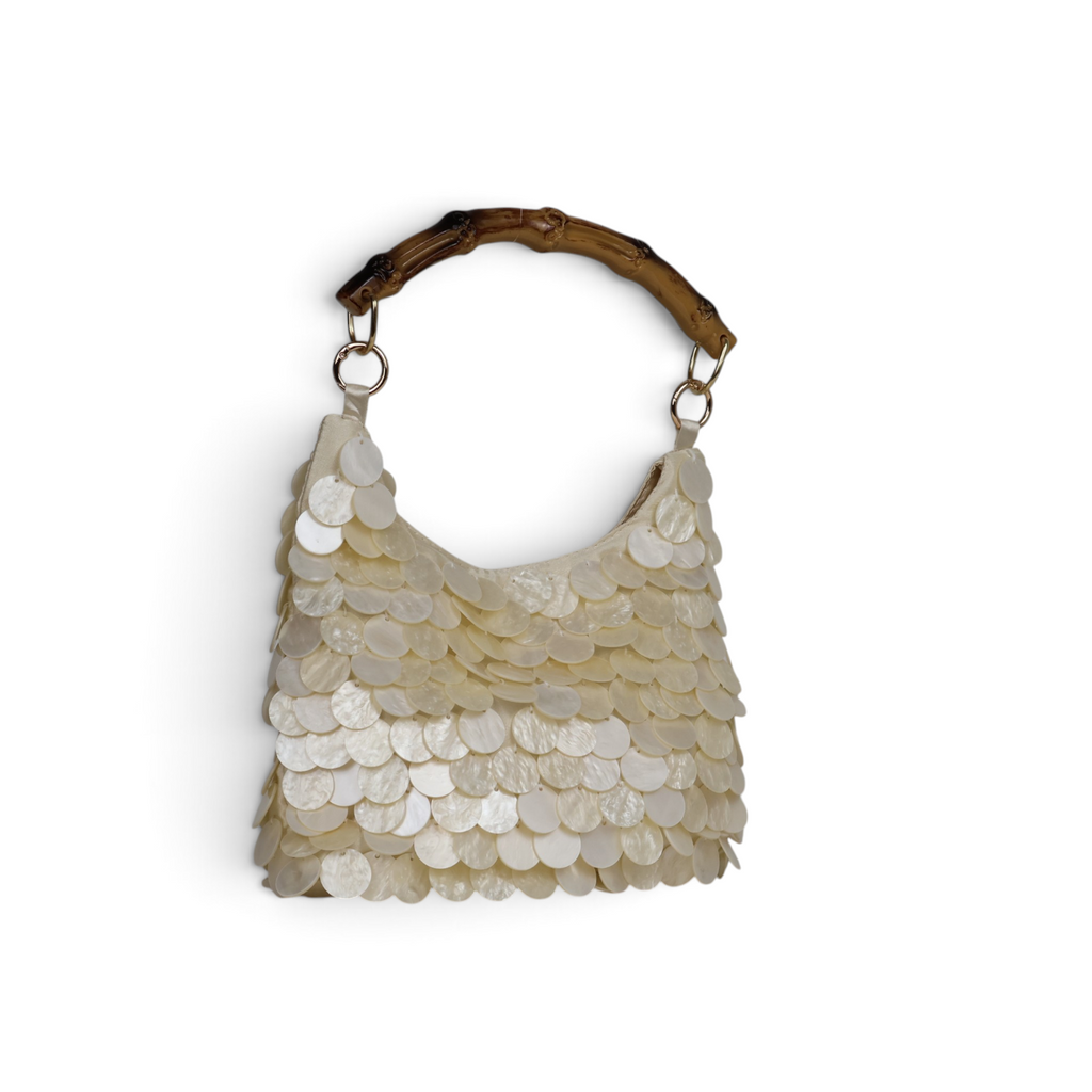 Bolsa Pouch Madreperola e Alça de bambu