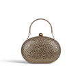 Bolsa Clutch Festa Pedraria Oval Dourada