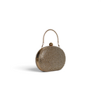 Bolsa Clutch Festa Pedraria Oval Dourada