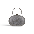 Bolsa Clutch Festa Pedraria Oval Prata