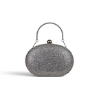 Bolsa Clutch Festa Pedraria Oval Prata