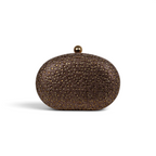 Bolsa Clutch Festa Pedraria Oval Marrom
