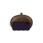 Bolsa Clutch Festa Pedraria Oval Marrom