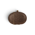 Bolsa Clutch Festa Pedraria Oval Marrom