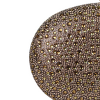 Bolsa Clutch Festa Pedraria Oval Marrom