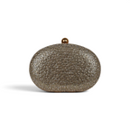 Bolsa Clutch Festa Pedraria Oval Dourada