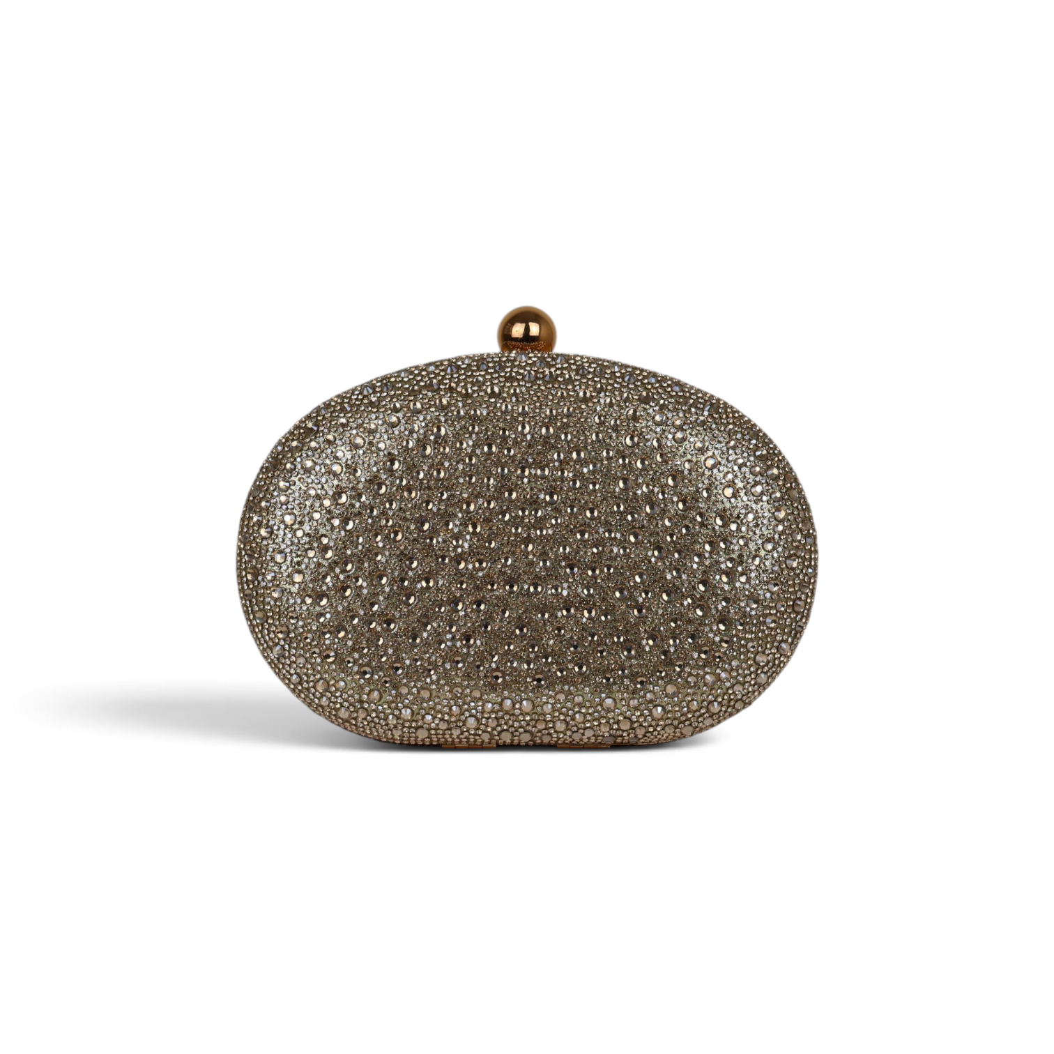 Bolsa Clutch Festa Pedraria Oval Dourada