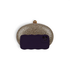 Bolsa Clutch Festa Pedraria Oval Dourada
