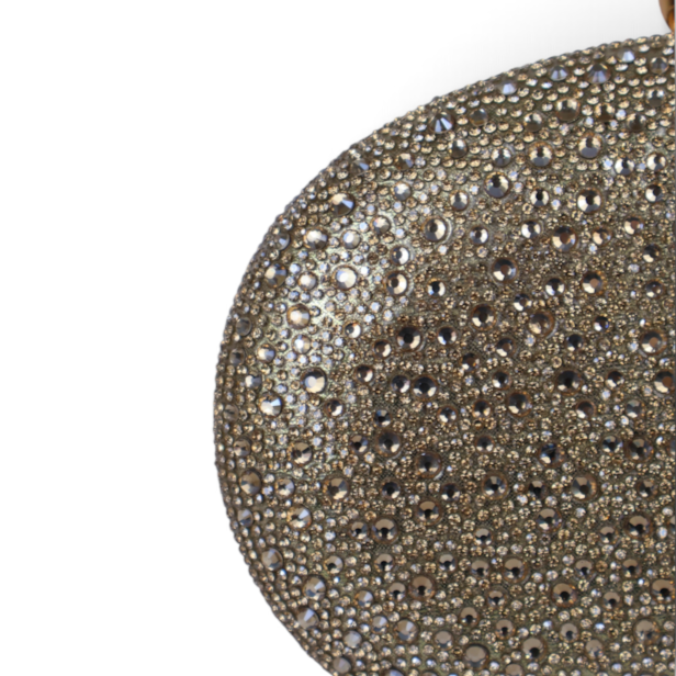 Bolsa Clutch Festa Pedraria Oval Dourada