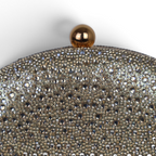 Bolsa Clutch Festa Pedraria Oval Dourada
