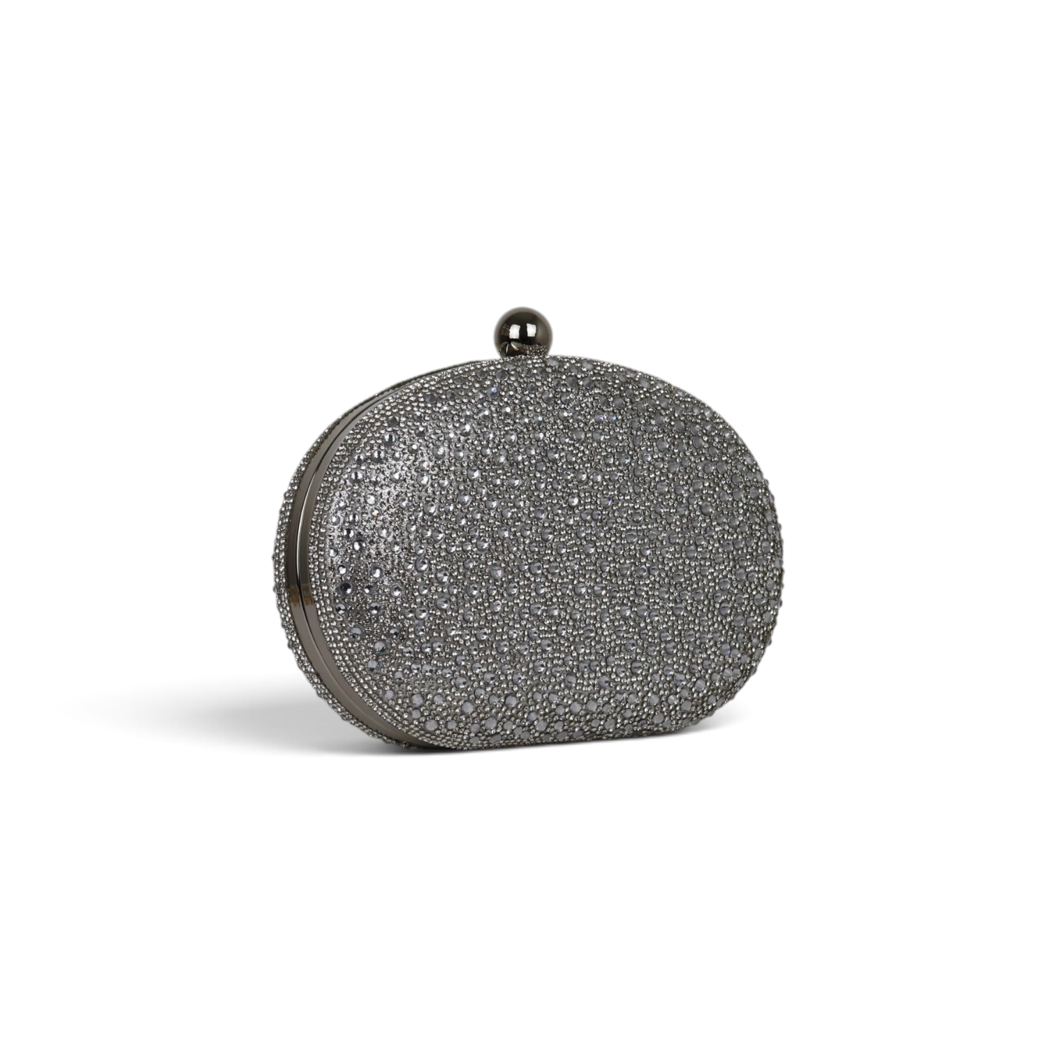 Bolsa Clutch Festa Pedraria Oval Prata