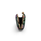 Bolsa Clutch Festa Oval Bordada Flores Verde